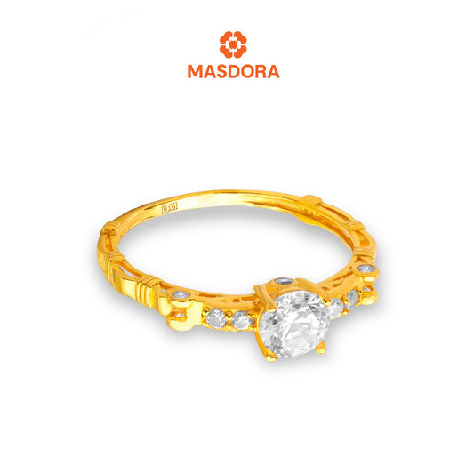 MASDORA 916 Gold Ring Rings Cincin Emas ~ Sparkling Rome Solitaire (EMAS 916/22K)