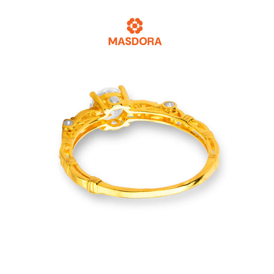 MASDORA 916 Gold Ring Rings Cincin Emas ~ Sparkling Rome Solitaire (EMAS 916/22K)