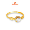 MASDORA 916 Gold Ring Rings Cincin Emas ~ Sparkling D Halo (EMAS 916/22K)