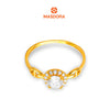 MASDORA 916 Gold Ring Rings Cincin Emas ~ Sparkling D Halo (EMAS 916/22K)
