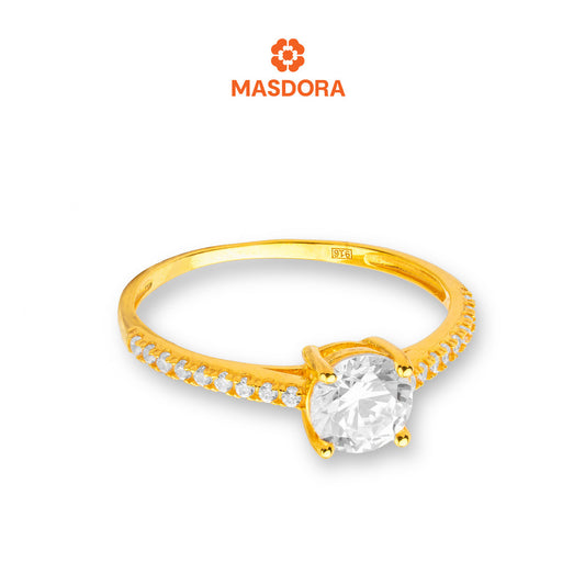 MASDORA 916 Gold Ring Rings Cincin Emas ~ Sparkling Luminous Solitaire (EMAS 916/22K)