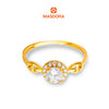 MASDORA 916 Gold Ring Rings Cincin Emas ~ Sparkling D Halo (EMAS 916/22K)