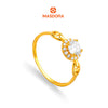 MASDORA 916 Gold Ring Rings Cincin Emas ~ Sparkling D Halo (EMAS 916/22K)