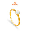 MASDORA 916 Gold Ring Rings Cincin Emas ~ Golden Poligonal Solitaire (EMAS 916/22K)
