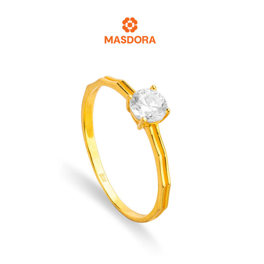 MASDORA 916 Gold Ring Rings Cincin Emas ~ Golden Poligonal Solitaire (EMAS 916/22K)