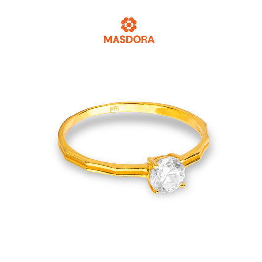 MASDORA 916 Gold Ring Rings Cincin Emas ~ Golden Poligonal Solitaire (EMAS 916/22K)