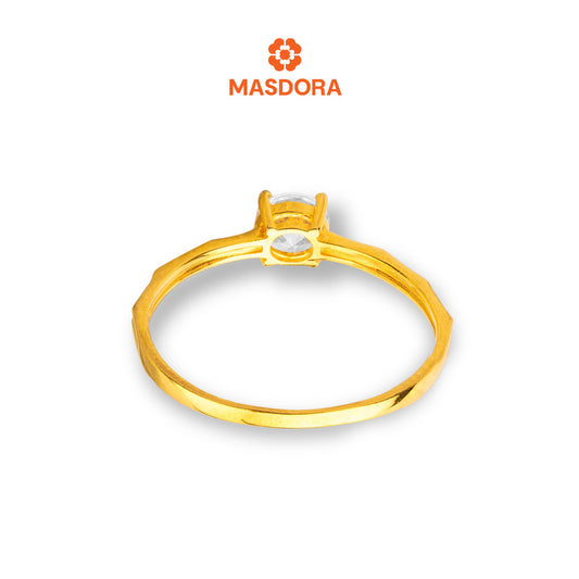 MASDORA 916 Gold Ring Rings Cincin Emas ~ Golden Poligonal Solitaire (EMAS 916/22K)