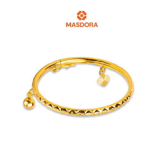 MASDORA 916 Gold Bangle Gelang Tangan Emas ~ Flower Cutting Baby (EMAS 916/22K)