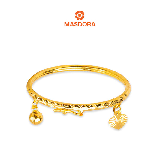 MASDORA 916 Gold Bangle Gelang Tangan Emas ~ Flower Cutting Baby (EMAS 916/22K)