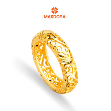 MASDORA 916 Gold Ring Rings Cincin Emas ~ HG Golden Fretwork Band (EMAS 916/22K)