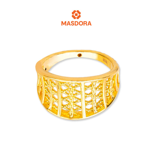 MASDORA 916 Gold Ring Rings Cincin Emas ~ HG Golden Wide Cascade (EMAS 916/22K)