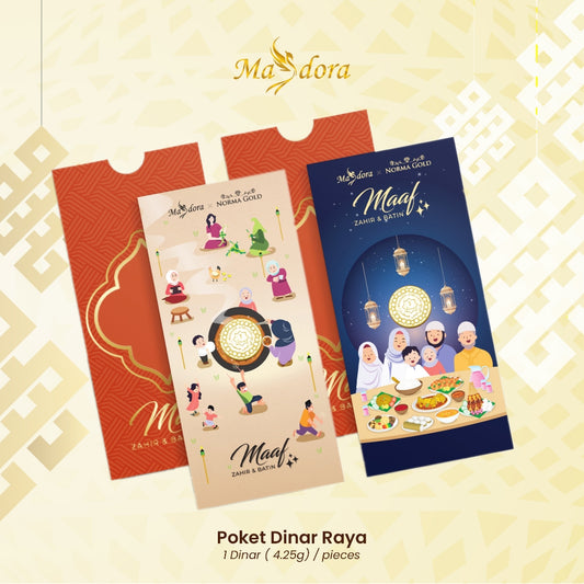 MASDORA 999.9 Gold 1 Dinar (4.25GM) Gift Series ~ Pocket Dinar Raya Collection 2024 (EMAS 999.9/24K)