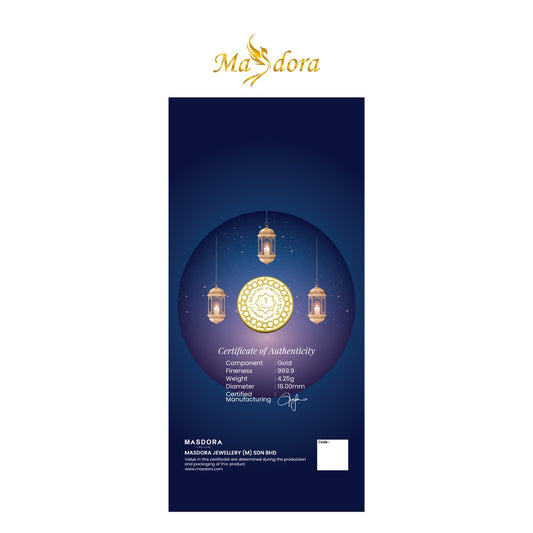 MASDORA 999.9 Gold 1 Dinar (4.25GM) Gift Series ~ Pocket Dinar Raya Collection 2024 (EMAS 999.9/24K)
