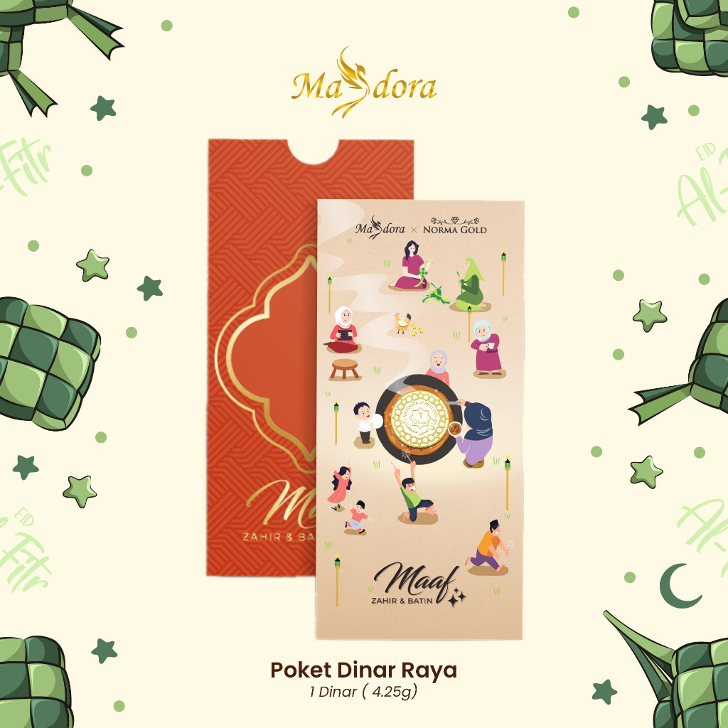 MASDORA 999.9 Gold 1 Dinar (4.25GM) Gift Series ~ Pocket Dinar Raya Collection 2024 (EMAS 999.9/24K)