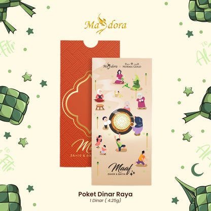 MASDORA 999.9 Gold 1 Dinar (4.25GM) Gift Series ~ Pocket Dinar Raya Collection 2024 (EMAS 999.9/24K)