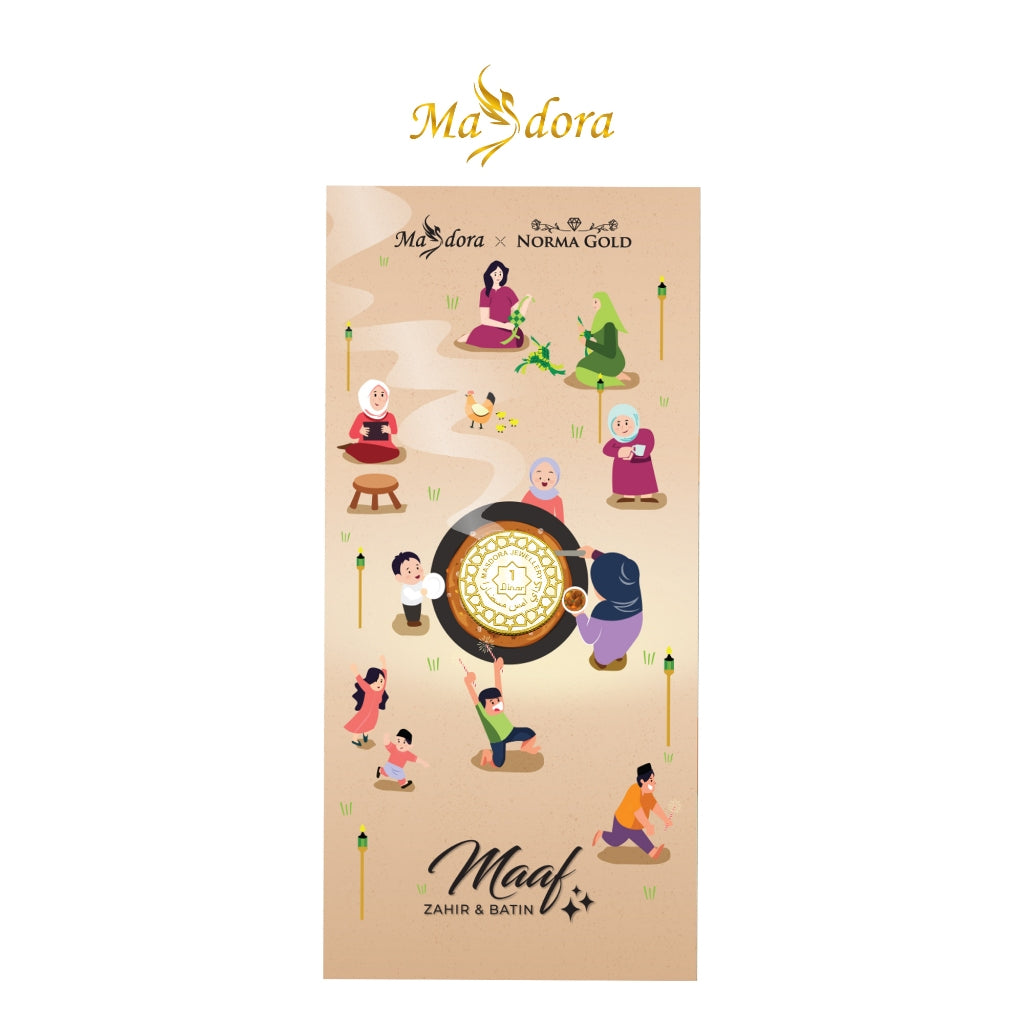 MASDORA 999.9 Gold 1 Dinar (4.25GM) Gift Series ~ Pocket Dinar Raya Collection 2024 (EMAS 999.9/24K)
