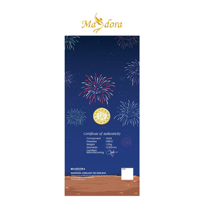 MASDORA 999.9 Gold 1/4 Dinar (1.06GM) Gift Series ~ Pocket 1/4 Dinar (1.06GM) Raya Collection 2024 (EMAS 999.9/24K)