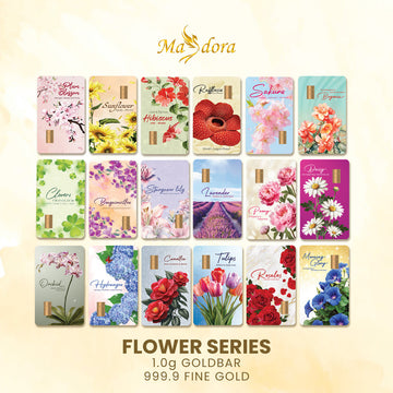 MASDORA 999.9 Gold Bar 1.00GM Flower Series - Assorted Design (EMAS 999.9/24K)