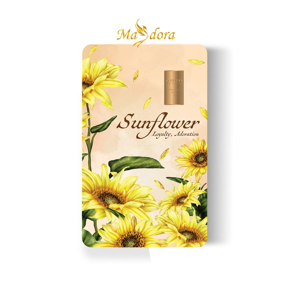 MASDORA 999.9 Gold Bar 1.00GM Flower Series - Assorted Design (EMAS 999.9/24K)