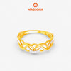 MASDORA 916 Gold Ring Rings Cincin Emas ~ Duotone Crescent Chain (EMAS 916/22K)