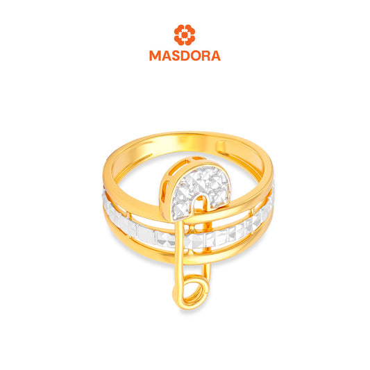 MASDORA 916 Gold Ring Rings Cincin Emas ~ Duotone Sturdy Safety Pin (EMAS 916/22K)