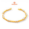 MASDORA 916 Gold Bracelet Rantai Tangan Emas ~ Duotone Double Shiny Beads (EMAS 916/22K)