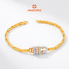 MASDORA 916 Gold Bracelet Rantai Tangan Emas ~ Duotone Locked Safety Pin (EMAS 916/22K)