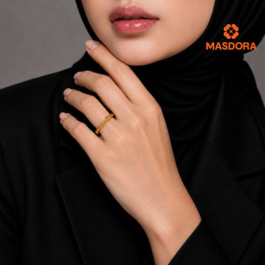 MASDORA 916 Gold Ring Rings Cincin Emas ~ Micro Fiona Swirl (EMAS 916/22K)