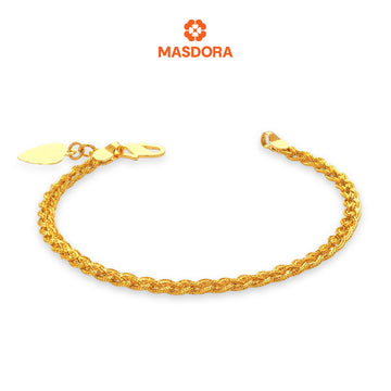 MASDORA 916 Gold Bracelet Rantai Tangan Emas ~ Golden Rapunzel 3 Layer (EMAS 916/22K)