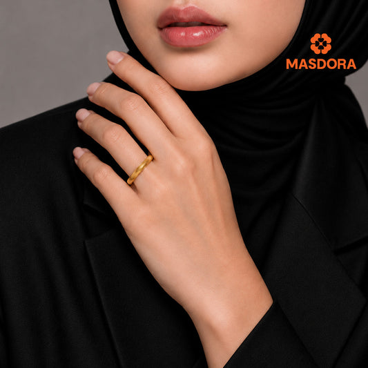 MASDORA 916 Gold Ring Rings Cincin Emas ~ Shiny Cat Eye (EMAS 916/22K)