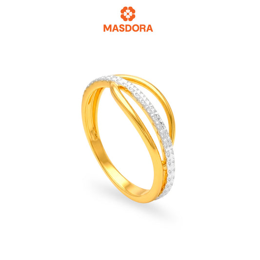 MASDORA 916 Gold Ring Rings Cincin Emas ~ Duotone Interlaced Vein (EMAS 916/22K)