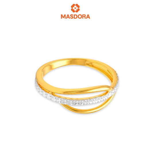MASDORA 916 Gold Ring Rings Cincin Emas ~ Duotone Interlaced Vein (EMAS 916/22K)