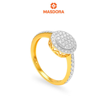 MASDORA 916 Gold Ring Rings Cincin Emas ~ Duotone Enhanced Halo (EMAS 916/22K)