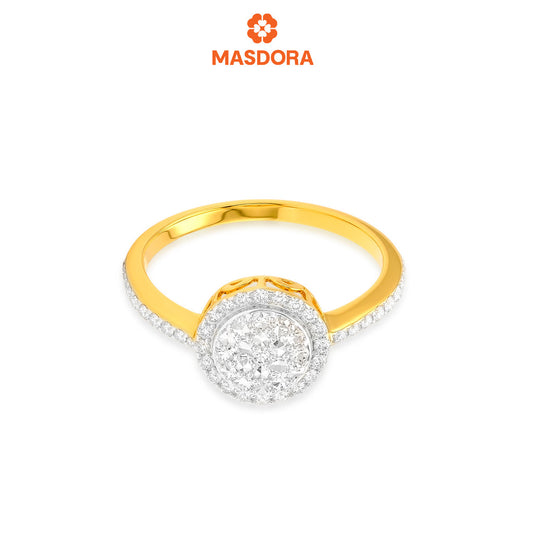 MASDORA 916 Gold Ring Rings Cincin Emas ~ Duotone Enhanced Halo (EMAS 916/22K)