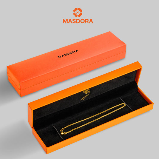 MASDORA 916 Gold Anklet Rantai Kaki Gelang Kaki Emas ~ Gajah Licin Bell (EMAS 916/22K)