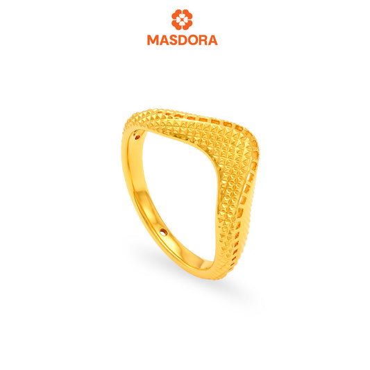 MASDORA 916 Gold Ring Rings Cincin Emas ~ HG Golden Wavy Desire (EMAS 916/22K)