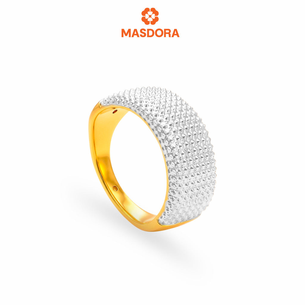 MASDORA 916 Gold Ring Rings Cincin Emas ~ HG Duotone Oro Diamond Glitz (8mm) (EMAS 916/22K)