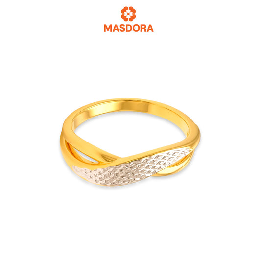 MASDORA 916 Gold Ring Rings Cincin Emas ~ HG Duotone Sincere Diamond Cut (EMAS 916/22K)