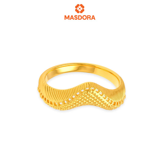MASDORA 916 Gold Ring Rings Cincin Emas ~ HG Golden Wavy Desire (EMAS 916/22K)