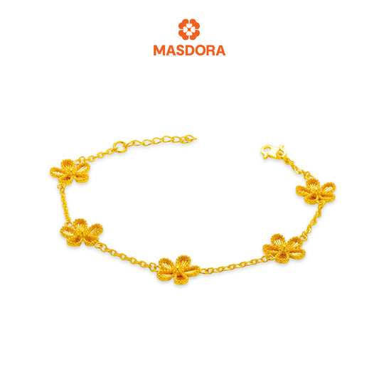 MASDORA 916 Gold Bracelet Rantai Tangan Emas ~ Golden Fleurs (EMAS 916/22K)