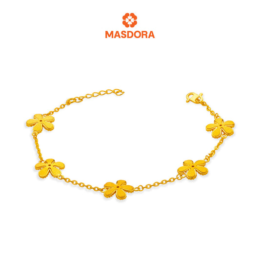 MASDORA 916 Gold Bracelet Rantai Tangan Emas ~ Golden Fleurs (EMAS 916/22K)