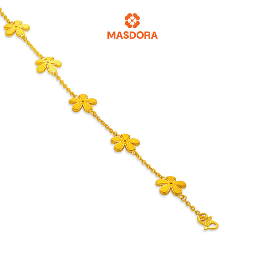 MASDORA 916 Gold Bracelet Rantai Tangan Emas ~ Golden Fleurs (EMAS 916/22K)