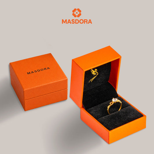 MASDORA 916 Gold Ring Rings Cincin Emas ~ Golden Spline Solitaire (EMAS 916/22K)