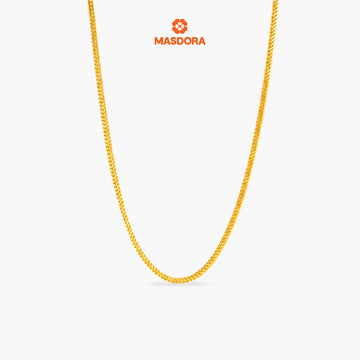 MASDORA 916 Gold Necklace Rantai Leher Emas ~ Box Scale Chain (EMAS 916/22K)