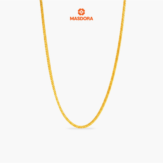 MASDORA 916 Gold Necklace Rantai Leher Emas ~ Box Scale Chain (EMAS 916/22K)