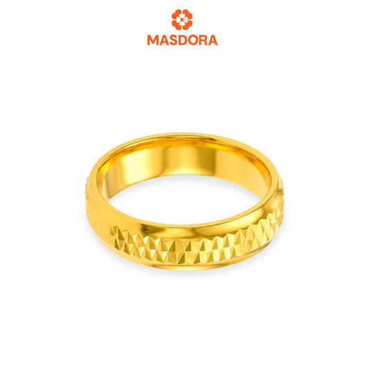 MASDORA 916 Gold Ring Rings Cincin Emas ~ CBR Marjorie Shiny Cutting (EMAS 916/22K)