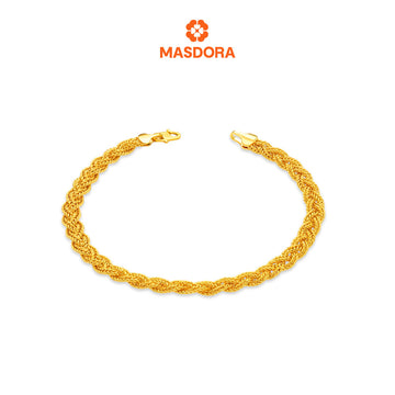 MASDORA 916 Gold Bracelet Rantai Tangan Emas ~ Flattened Rapunzel (EMAS 916/22K)