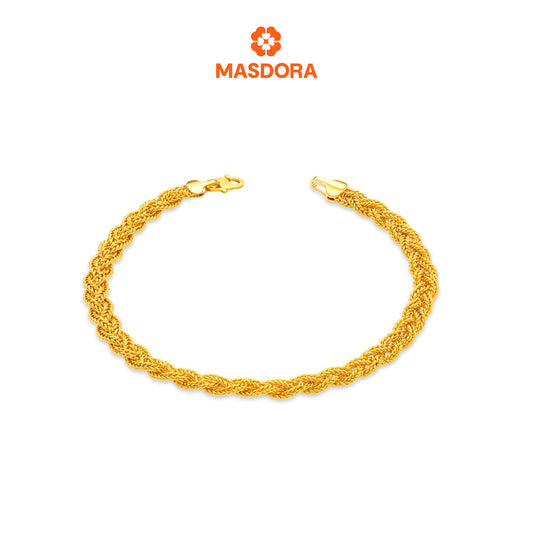 MASDORA 916 Gold Bracelet Rantai Tangan Emas ~ Flattened Rapunzel (EMAS 916/22K)