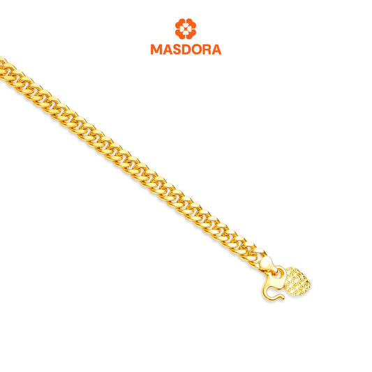 MASDORA 916 Gold Bracelet Rantai Tangan Emas ~ Golden Kait Lipan 6mm  (EMAS 916/22K)