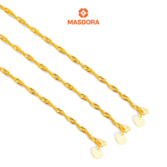 MASDORA 916 Gold Bracelet Rantai Tangan Emas ~ Golden Silly (M) (EMAS 916/22K)